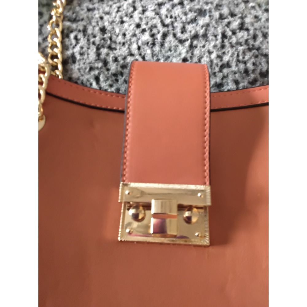 Diophy Women Orange Tan Faux Leather Tote Bag‎ Gold Chain Strap SH-8691S NEW - Picture 5 of 13